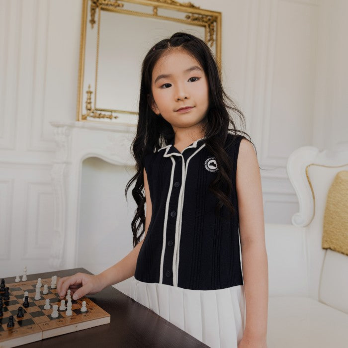 Abigail Dress in Deep Navy - Bonclair