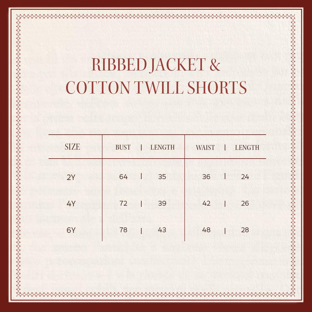 Ribbed Jacket & Cotton Twill Shorts in Almond Set - Bonclair x Emily Jaury