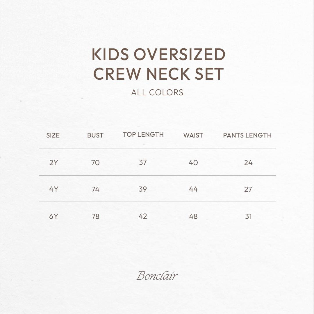 Kids Oversized Crew Neck Set in Espresso - Bonclair