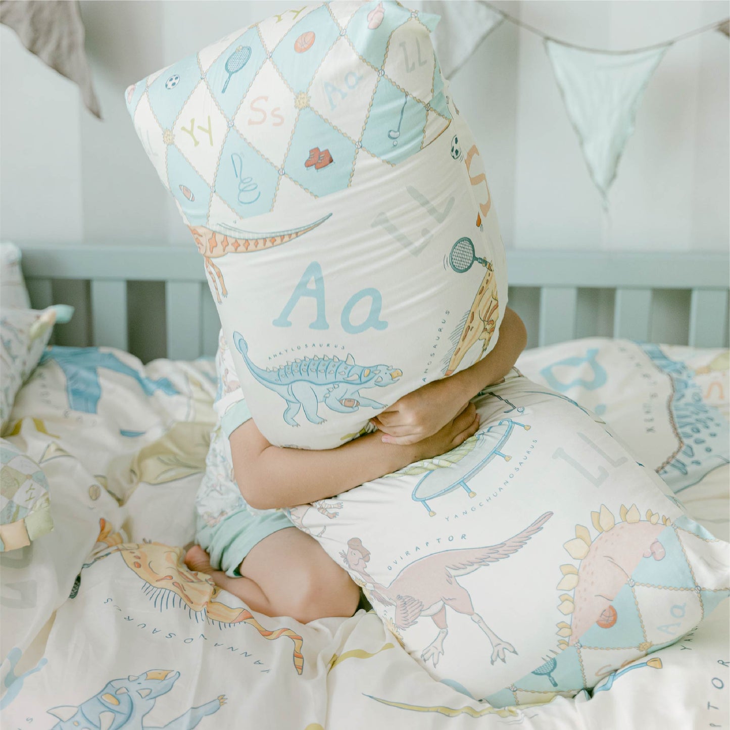 Bamboo Woven Chubby Hug Pillow - Dino Collection