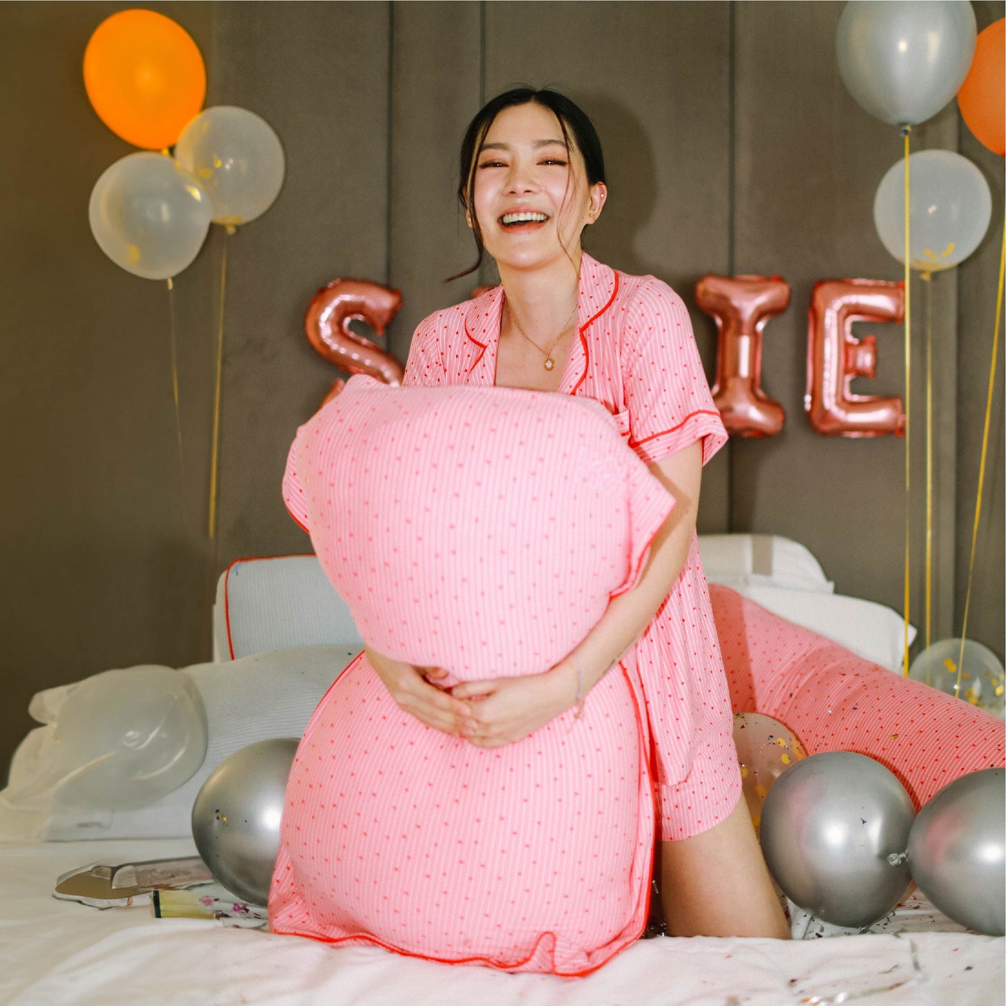 Kids Adult Head Pillow Confetti Hearts - SALIE x Michimomo