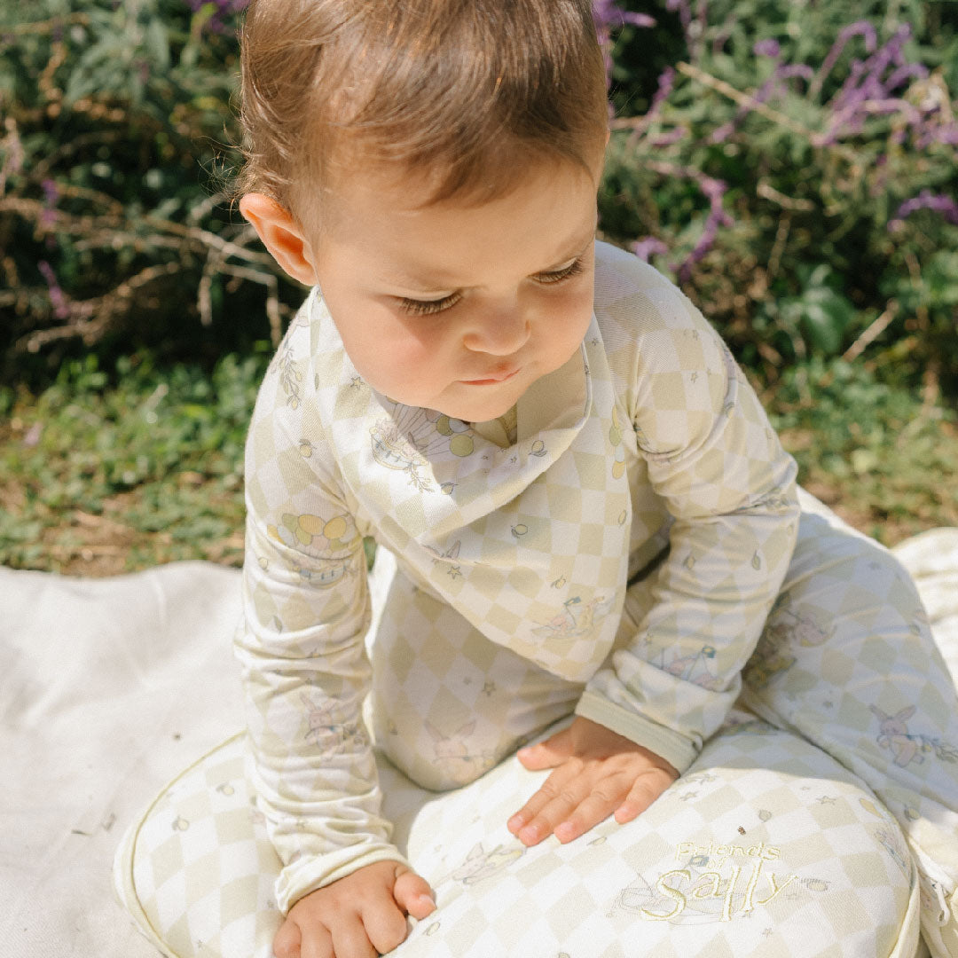 Bib Blush Pink & Lime Green Set - Rooney the Bunny