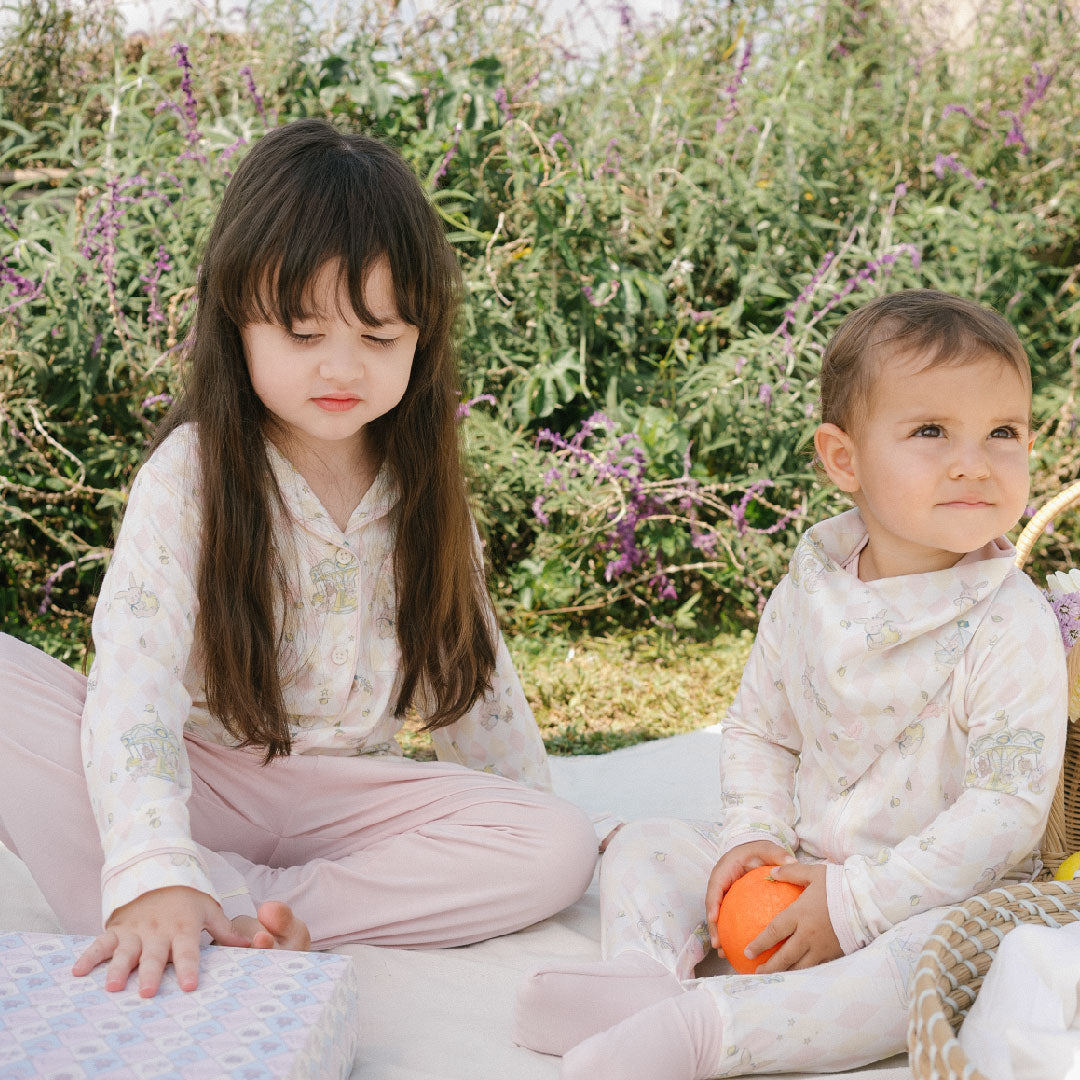 Bib Blush Pink & Sky Blue Set - Rooney the Bunny