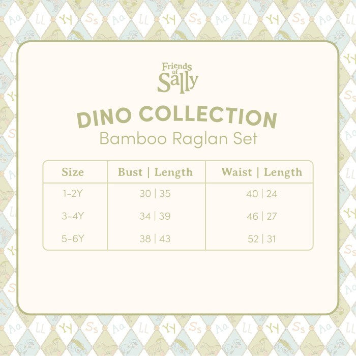 Bamboo Raglan Set - Dino