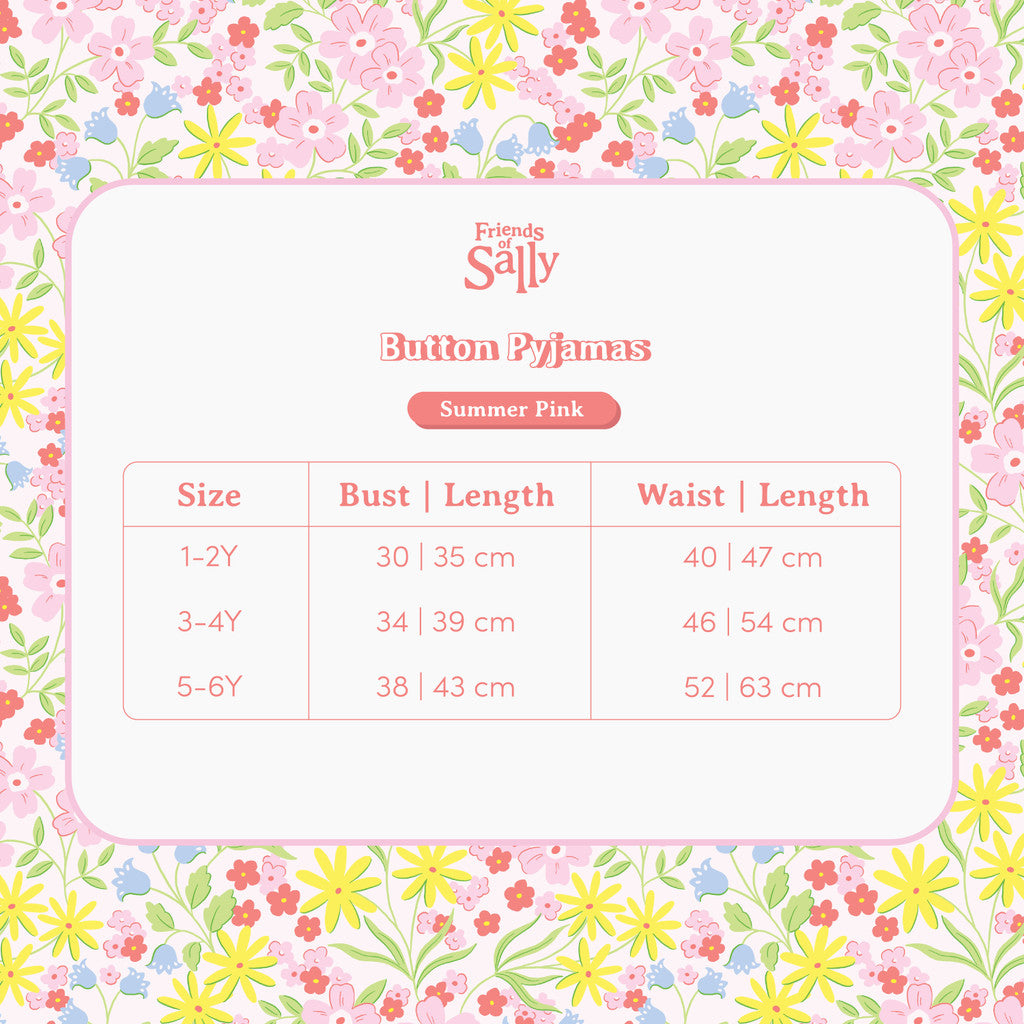 Button Pyjamas - Summer Pink