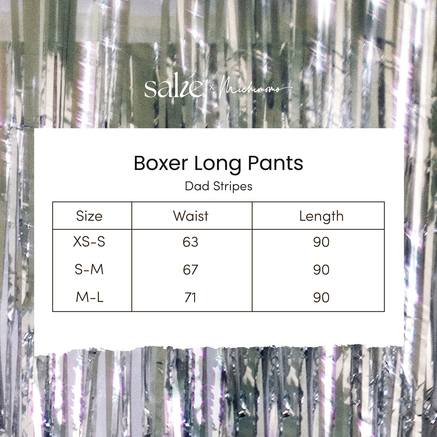 Women Bamboo Boxer Long Pants Dad Stripes - SALIE x Michimomo