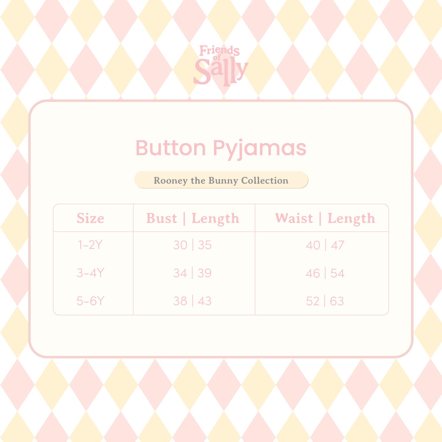 Button Pyjamas Blush Pink - Rooney the Bunny