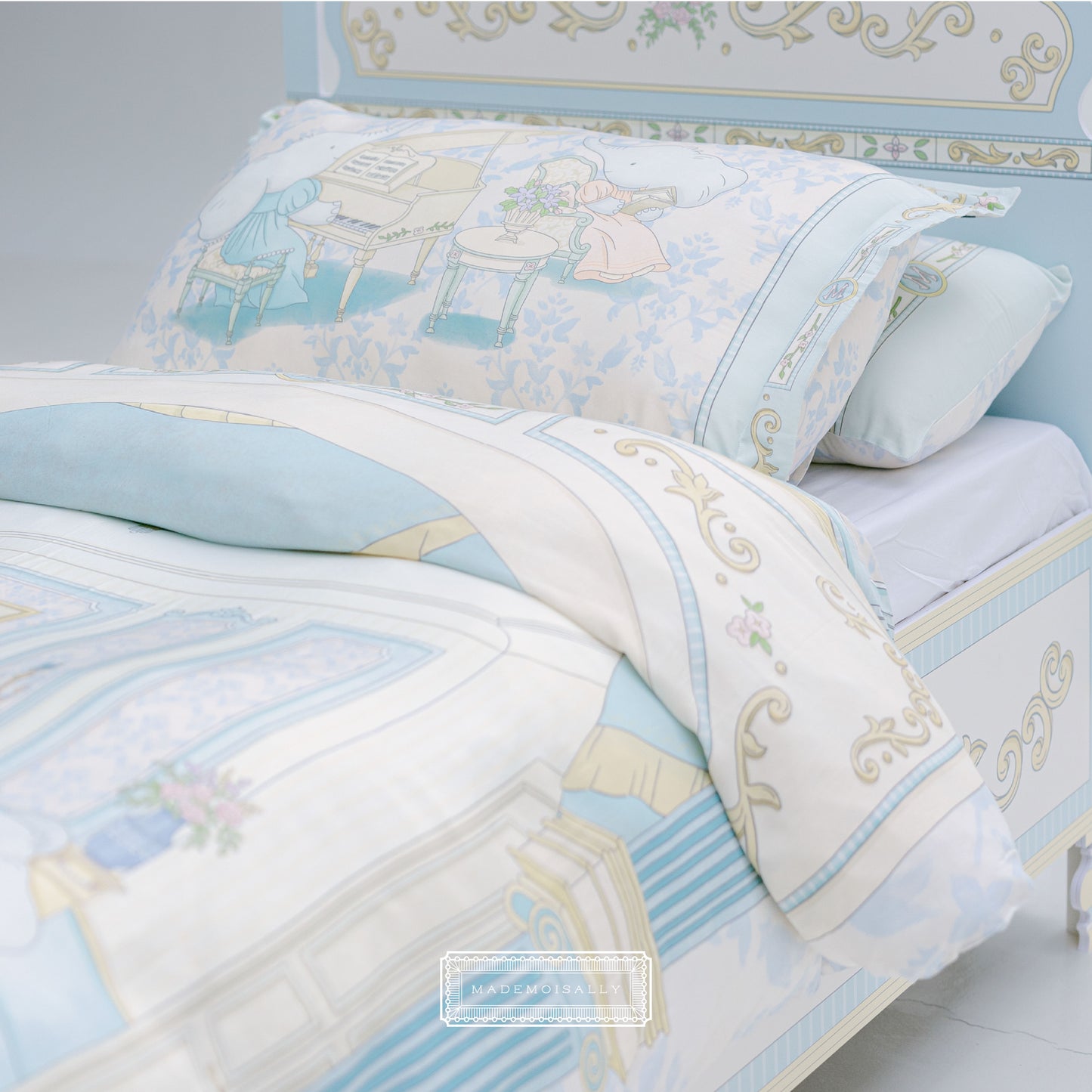 Bamboo Woven Cover Full Bedding Set Tea Time Tales - Mademoisally