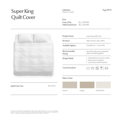 Super King Quilt Cover Super King Bed Amelia Collection - SALIE