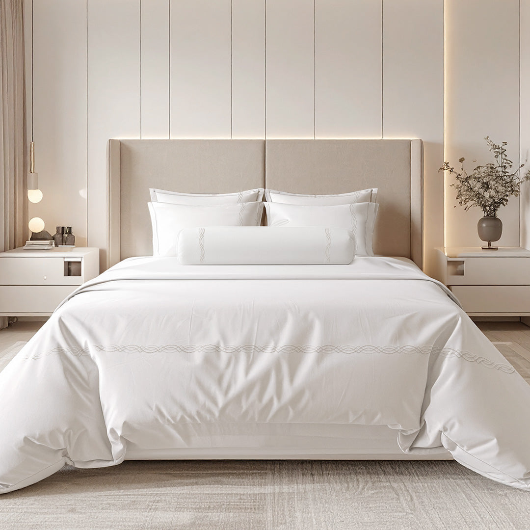 Bamboo Woven Full Bedding Set Amelia Super King Bed - SALIE