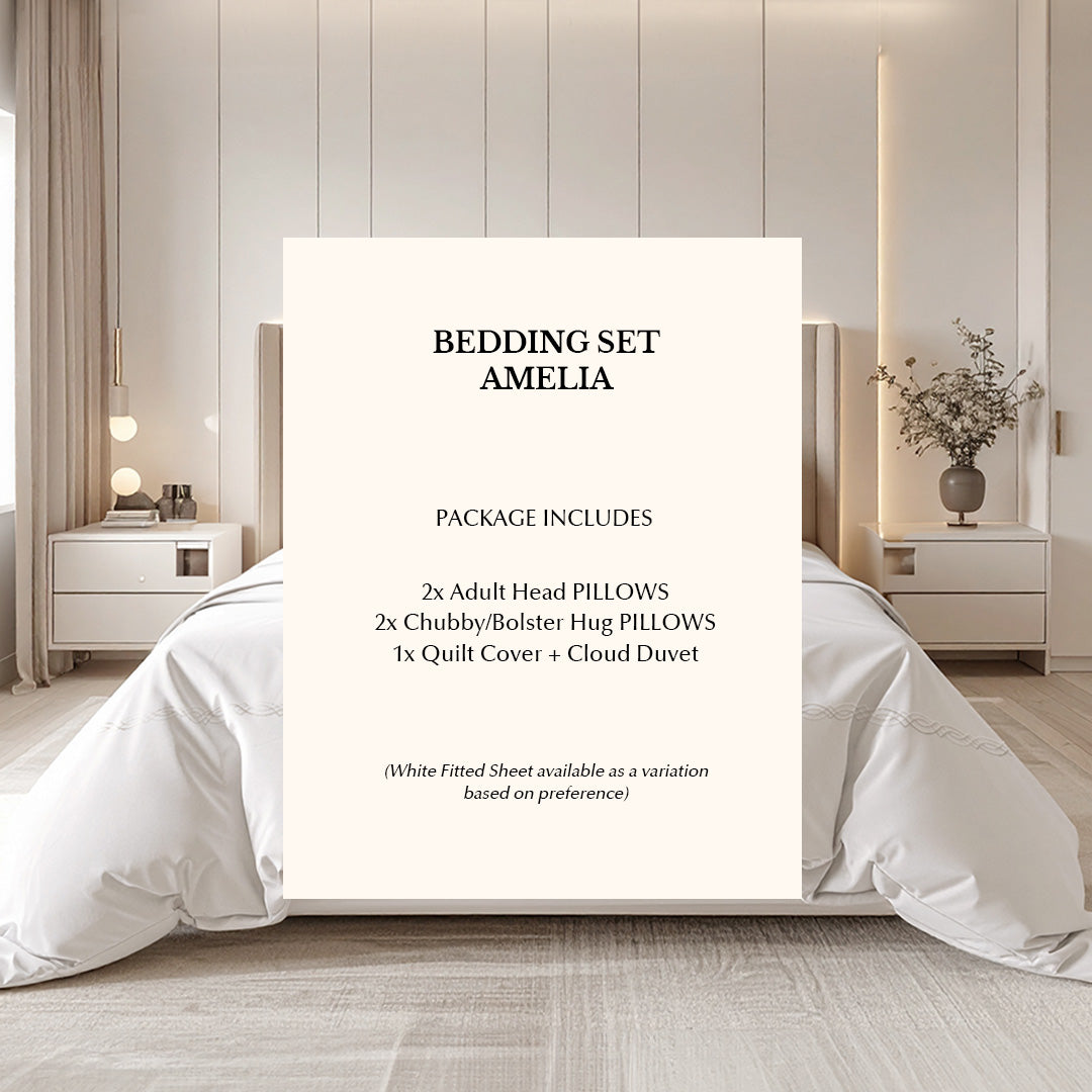 Bamboo Woven Full Bedding Set Amelia Super King Bed - SALIE