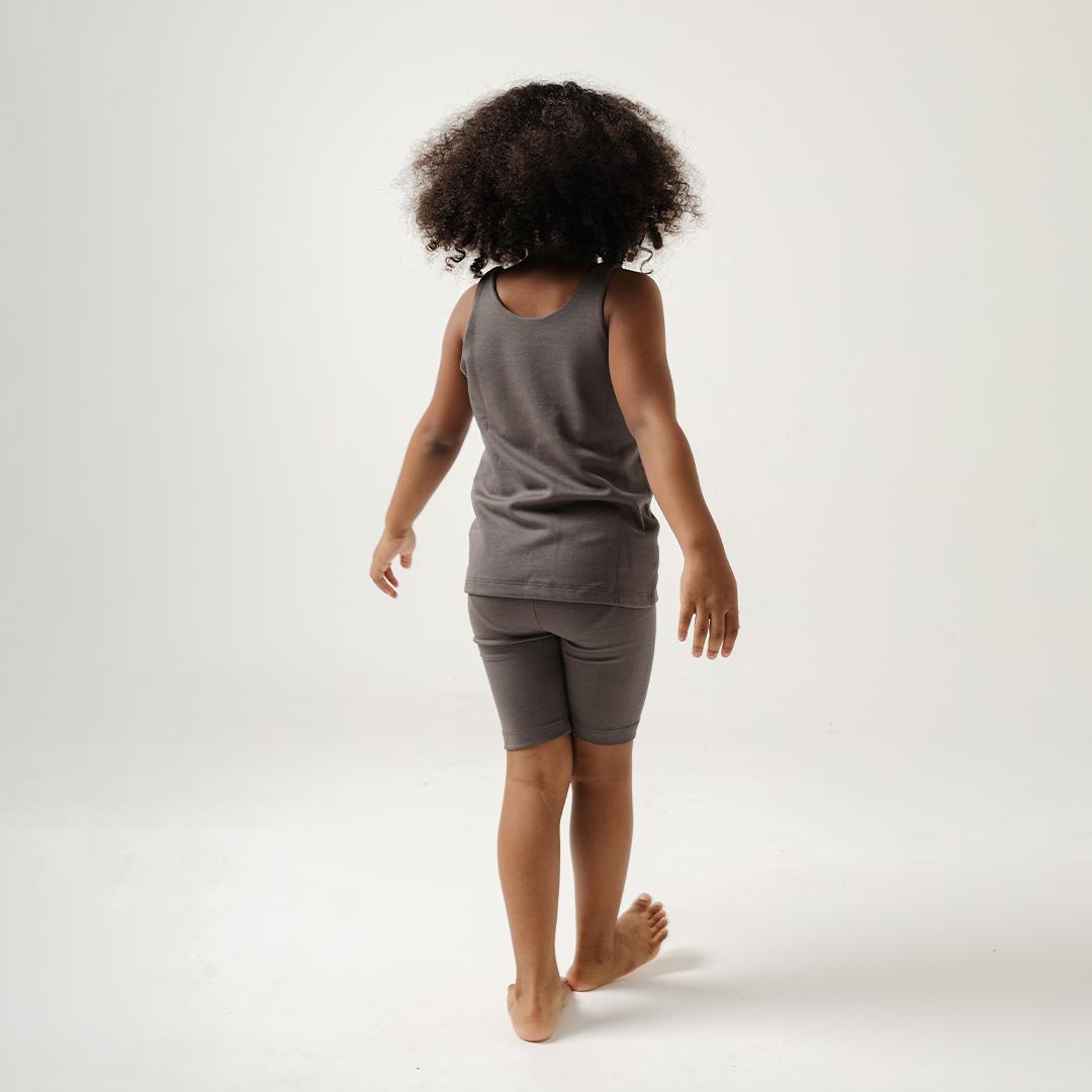 Kids Seamless Tank Set in Charcoal Grey - Bonclair