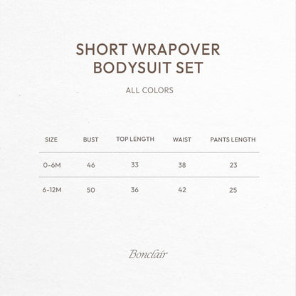 Short Wrapover Bodysuit Set in Charcoal Grey - Bonclair