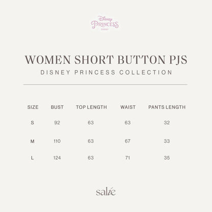 Women Short Button Pyjamas Disney Princess - SALIE