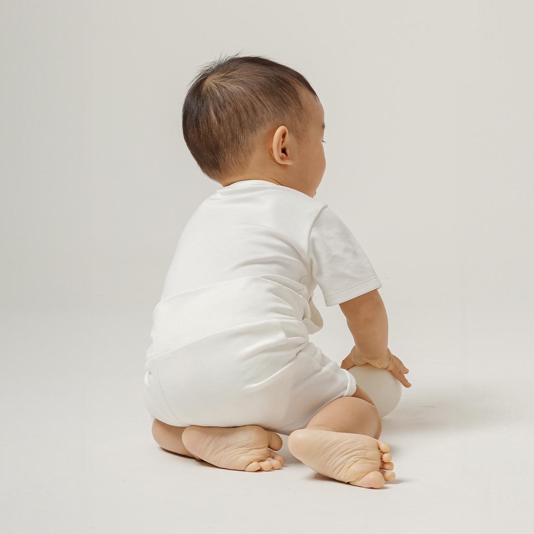 Short Wrapover Bodysuit Set in Milk - Bonclair
