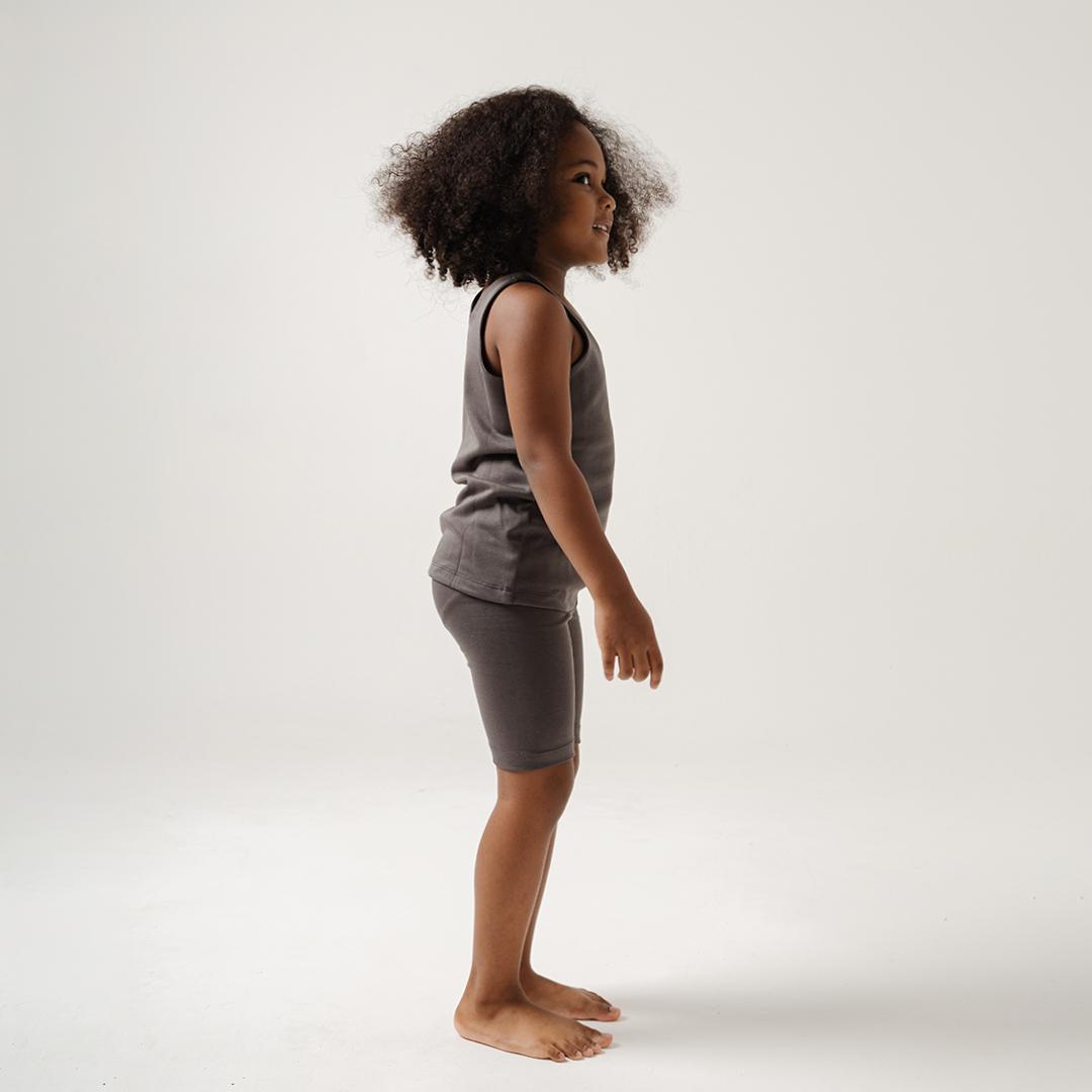 Kids Seamless Tank Set in Charcoal Grey - Bonclair