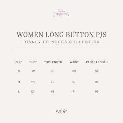 Women Long Button Pyjamas Disney Princess - SALIE