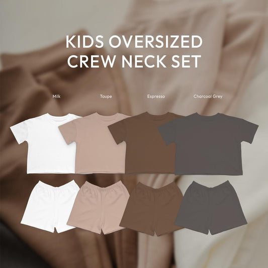 Kids Oversized Crew Neck Set Bundle - Bonclair