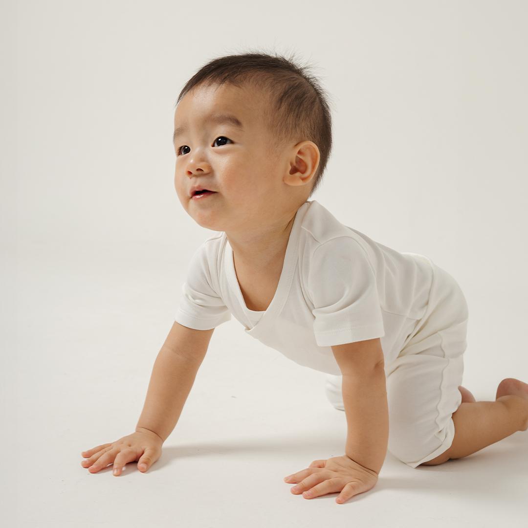 Short Wrapover Bodysuit Set in Milk - Bonclair