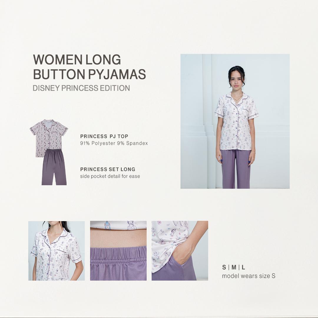 Women Long Button Pyjamas Disney Princess - SALIE