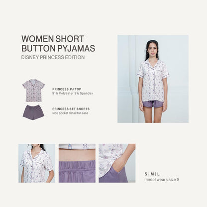 Women Short Button Pyjamas Disney Princess - SALIE