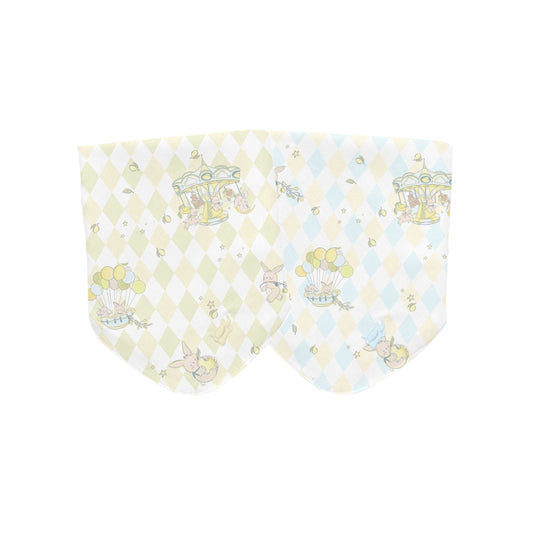 Bib Lime Green & Sky Blue Set - Rooney the Bunny