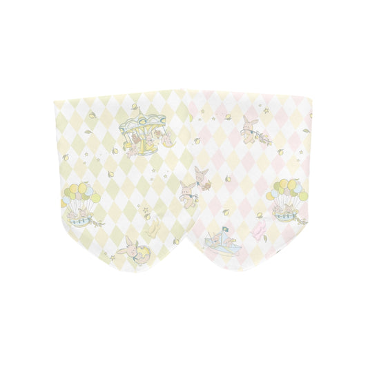 Bib Blush Pink & Lime Green Set - Rooney the Bunny