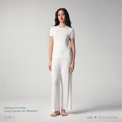 SALIE X Elxi Elvina - Bamboo Pointelle Long Pyjamas Set in Bluebell