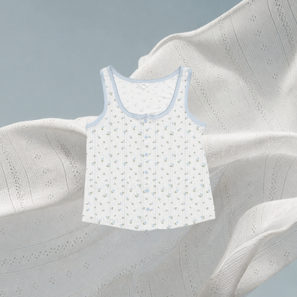 SALIE X Elxi Elvina - Bamboo Pointelle Tank in Bluebell