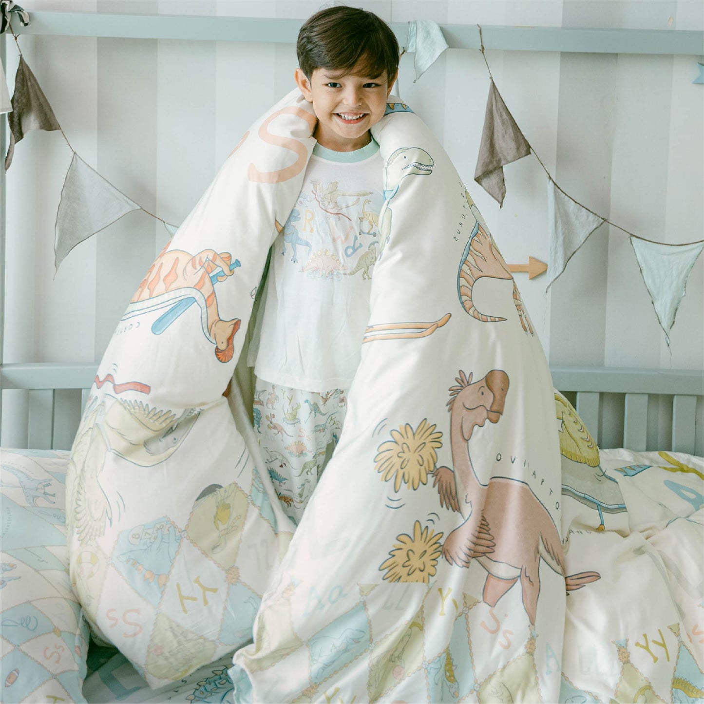 Bamboo Woven Quilt Cover - Dino