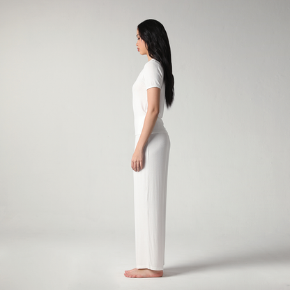 SALIE X Elxi Elvina - Bamboo Pointelle Long Pyjamas Set in Opal White