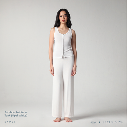 SALIE X Elxi Elvina - Bamboo Pointelle Tank in Opal White