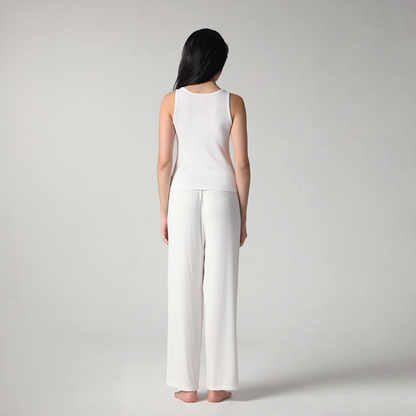 SALIE X Elxi Elvina - Bamboo Pointelle Tank in Opal White