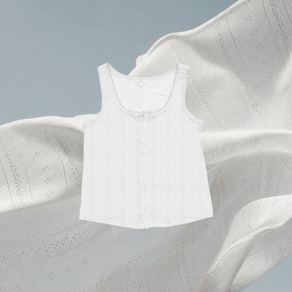 SALIE X Elxi Elvina - Bamboo Pointelle Tank in Opal White