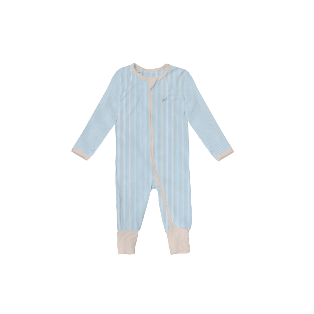 Bamboo Baby Jumpsuit Blue Stripes - SALIE x Michimomo