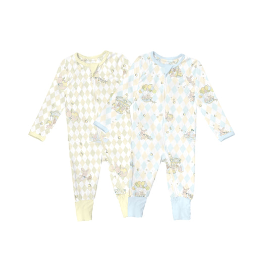 Baby Jumpsuit Lime Green & Sky Blue Bundle - Rooney the Bunny