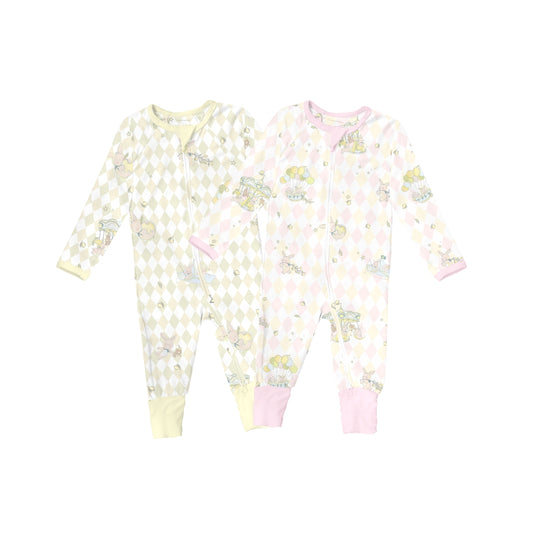 Baby Jumpsuit Blush Pink & Lime Green Bundle - Rooney the Bunny