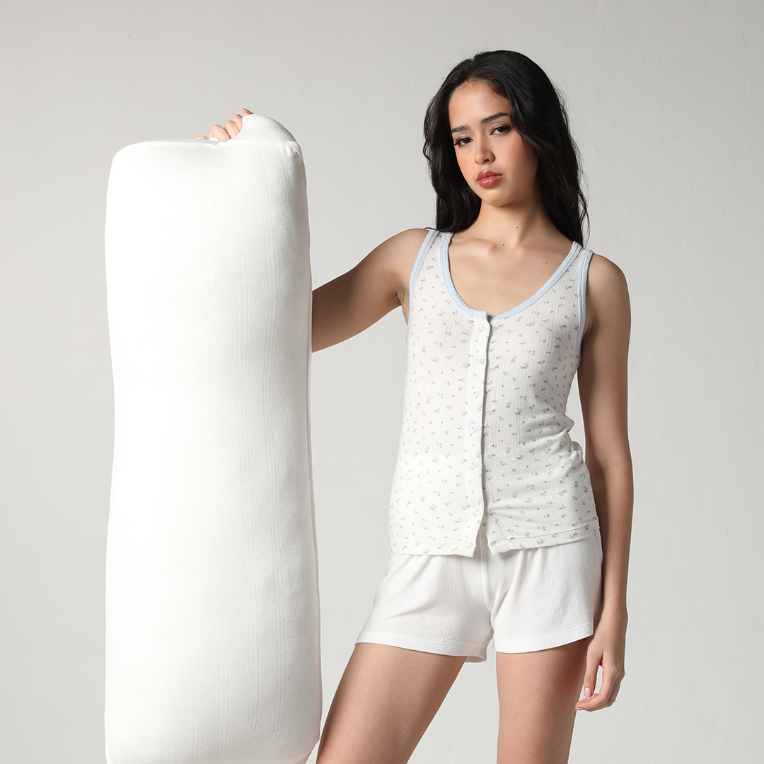 SALIE X Elxi Elvina - Chubby Hug Pillow in Opal White Pointelle