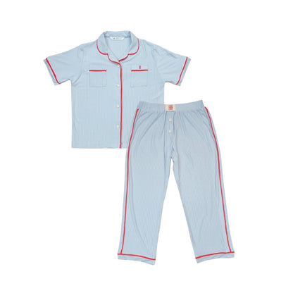Women Bamboo Long PJs Set Dad Stripes - SALIE x Michimomo