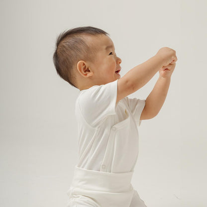Short Wrapover Bodysuit Set in Milk - Bonclair
