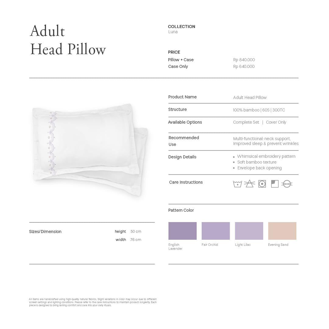 Adult Head Pillow Luna Collection - SALIE