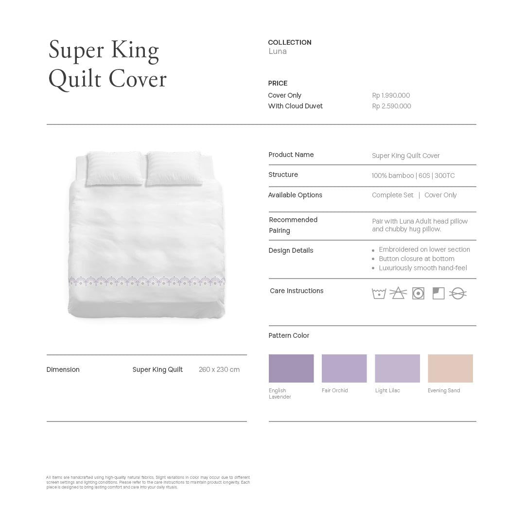 Super King Quilt Cover Luna Collection - SALIE