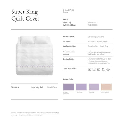 Super King Quilt Cover Luna Collection - SALIE