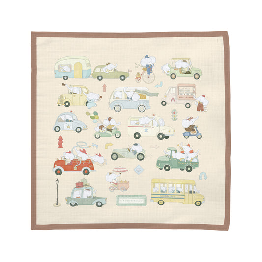 Muslin Blanket Whimsical Wheels - Mademoisally