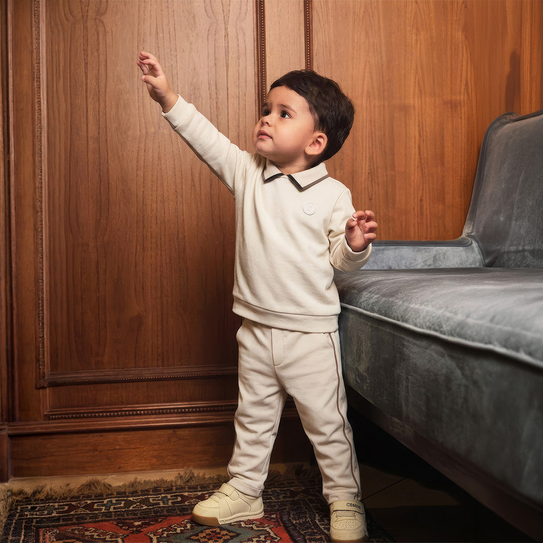 Collar Sweater & Sweater Pants Set - Bonclair