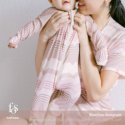 Bamboo Baby Jumpsuit Champagne Blush - Friends of Sally x natsoe.