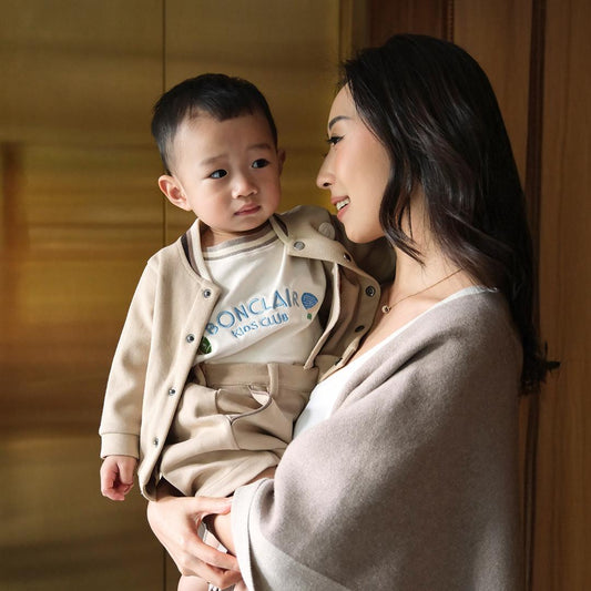 Ribbed Jacket & Cotton Twill Shorts in Almond Set - Bonclair x Emily Jaury