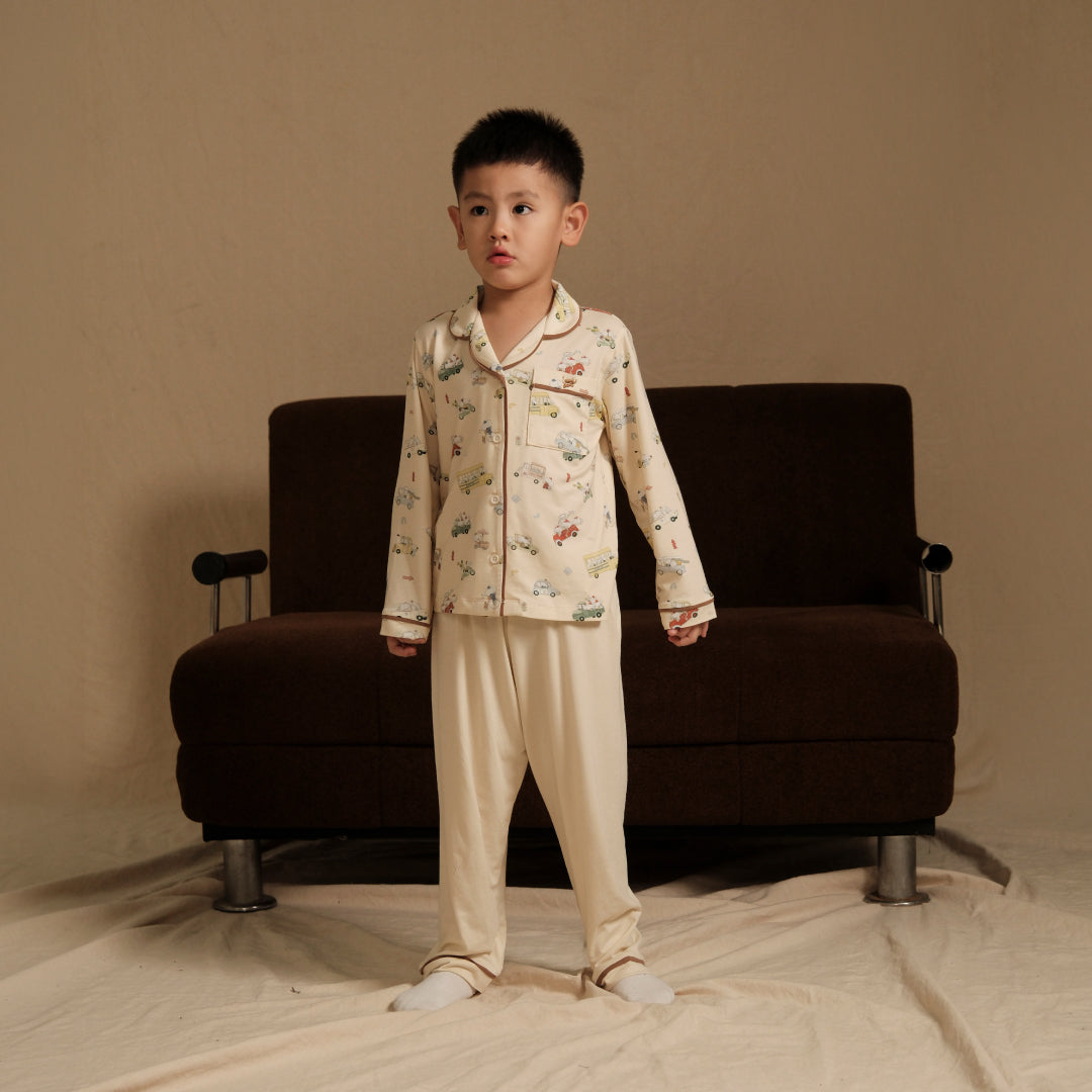 Button Pyjamas - Whimsical Wheels