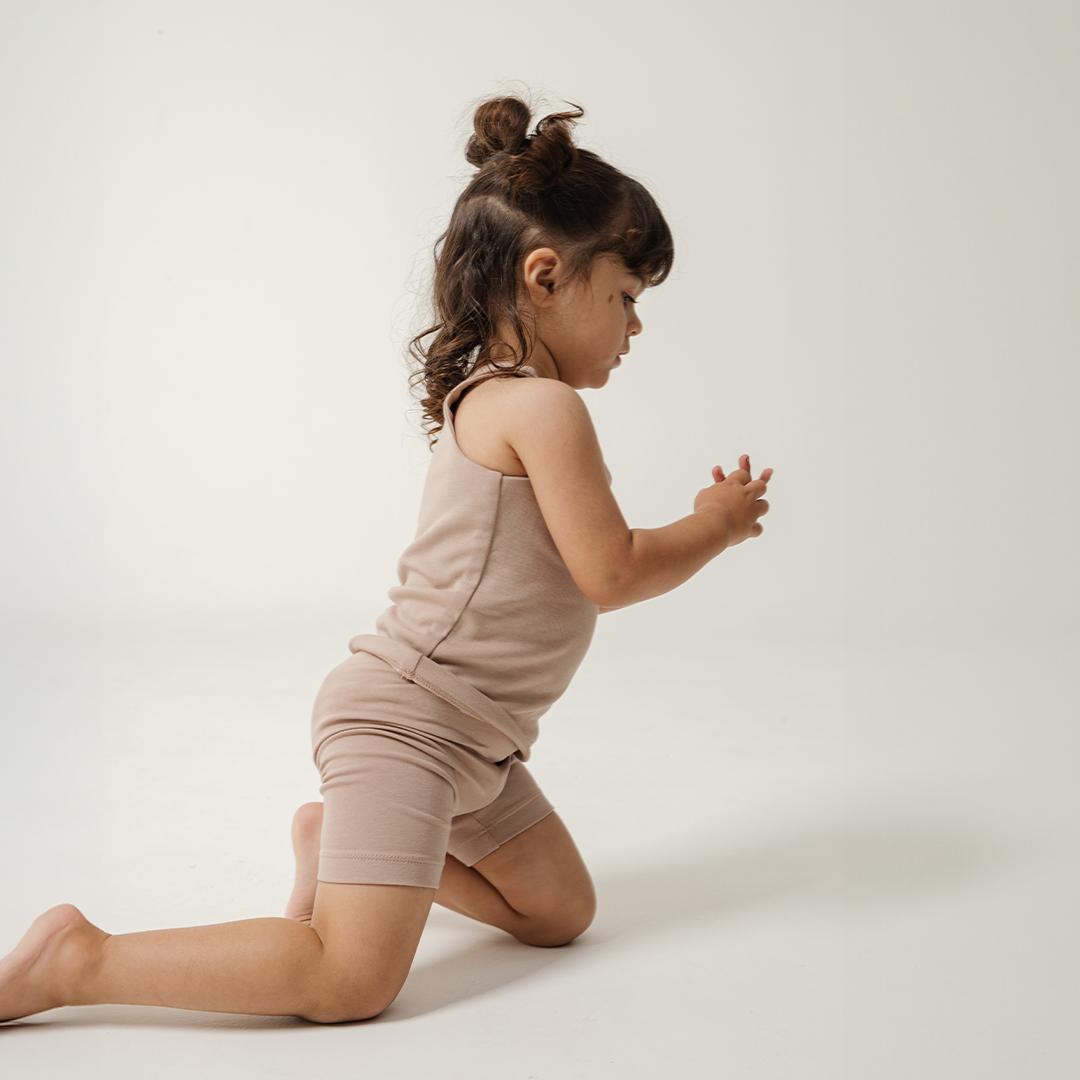Kids Seamless Tank Set in Taupe - Bonclair