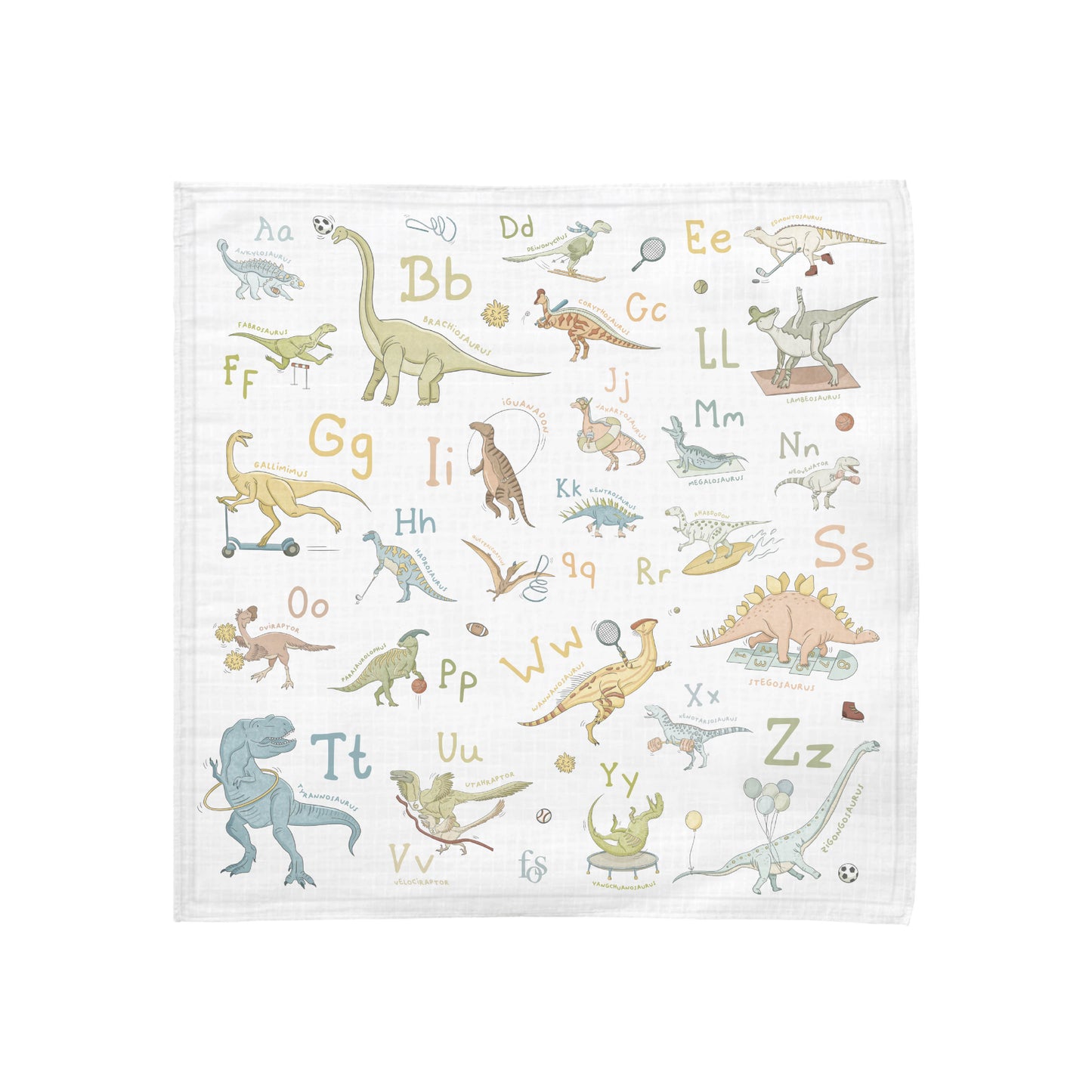 Bamboo Muslin Dino Blanket